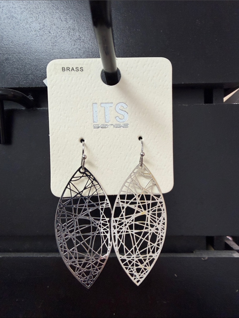 Silver Filigree Marquise Drop Earrings